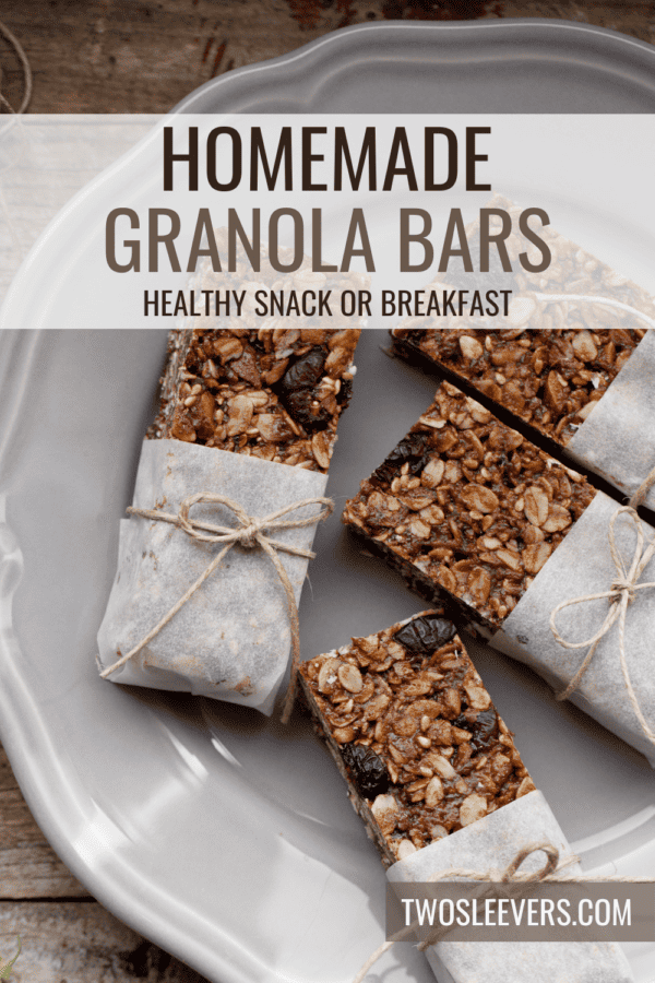 Granola bars Pin with text overlay