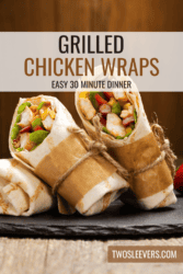 Grilled Chicken Wrap Pin with text overlay