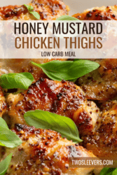 Honey Mustard Chicken Thighs Pin with text overlay