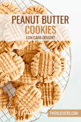 Keto Peanut Butter Cookies Pin with text overlay