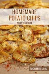 Air Fryer Potato Chips Pin with text overlay