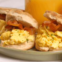 Bacon Egg and Cheese Biscuits on a plate