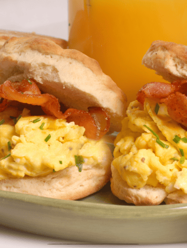 Bacon Egg and Cheese Biscuits on a plate