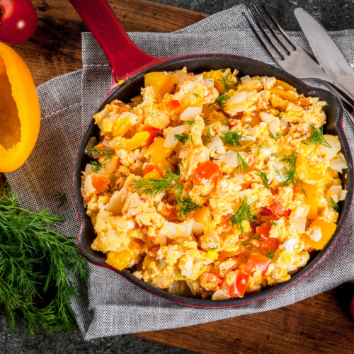 Breakfast Scramble | Skillet Breakfast Egg Scramble - TwoSleevers