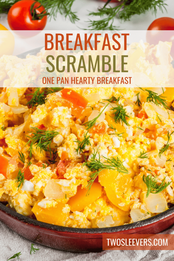 Breakfast Scramble Pin with text overlay