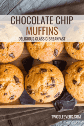 Chocolate Chip Muffins Pin with text overlay