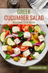 Greek Cucumber Salad Pin with text overlay