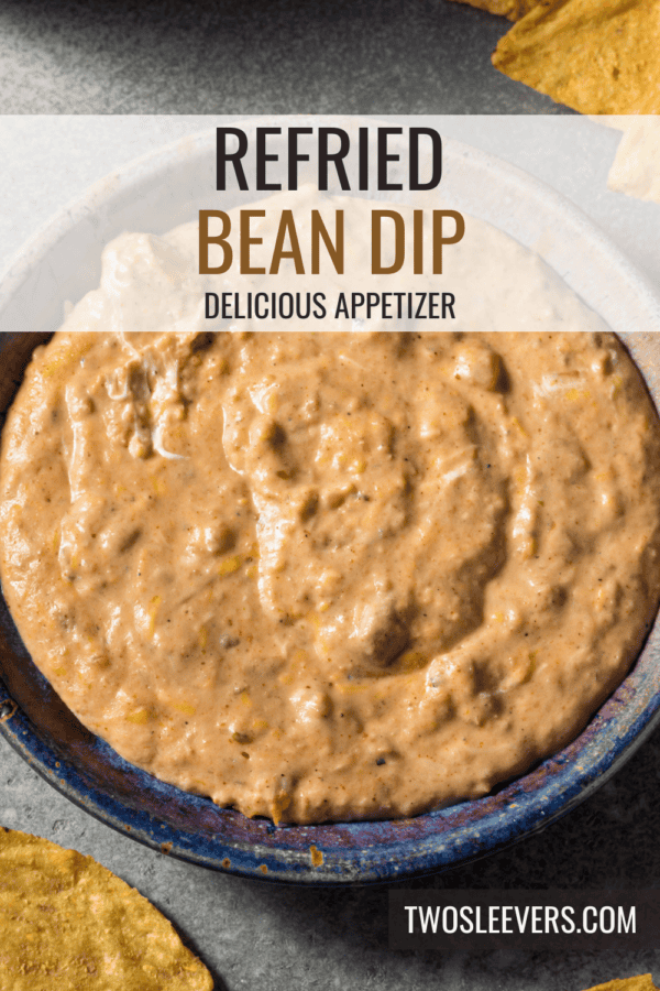 Refried Bean Dip Pin with text overlay