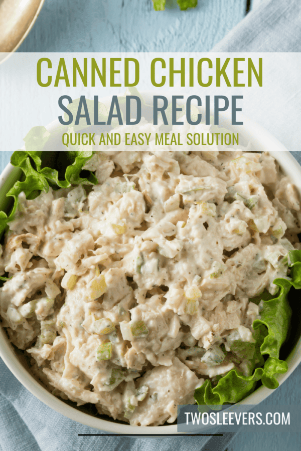 Canned Chicken Salad Pin with text overlay