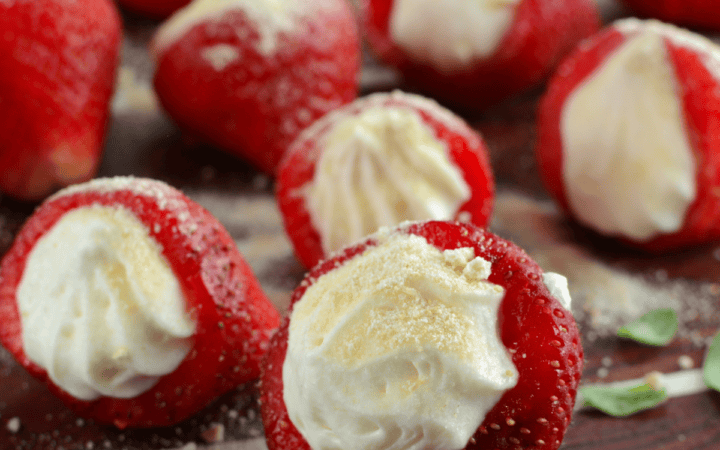 Deviled Strawberries on a plate