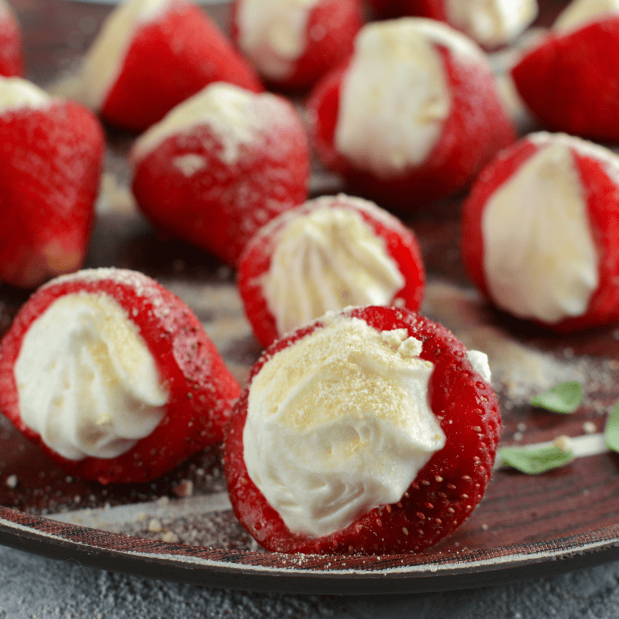 Deviled Strawberries on a plate