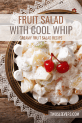 fruit salad with cool whip Pin with text overlay