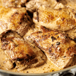 Close up image of Creamy Cajun Chicken Thighs