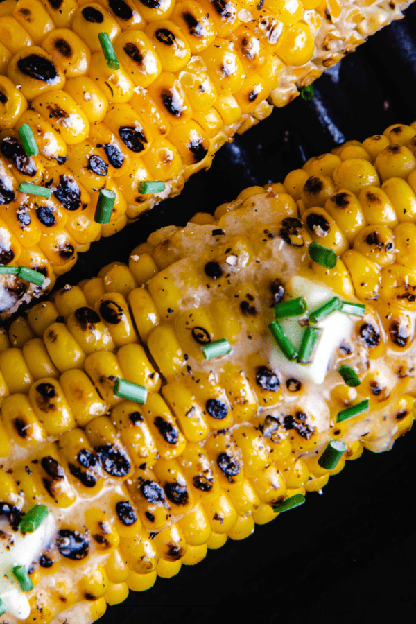 Close up image of Cajun corn on the cob