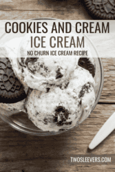 Cookies and cream ice cream Pin with text overlay
