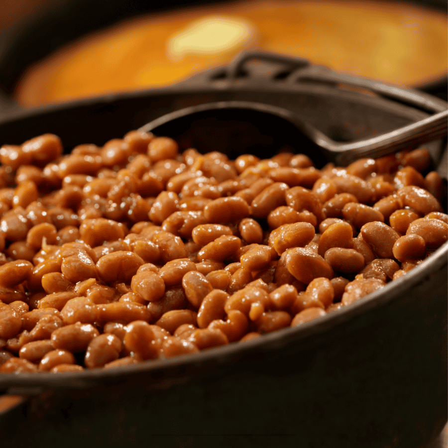 Close up image of Crockpot Baked Beans 