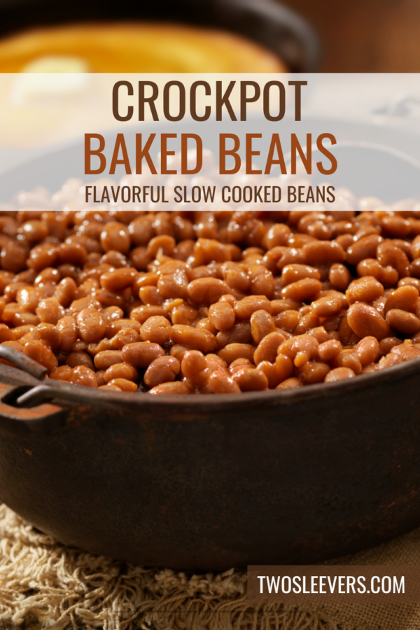 Crockpot Baked Beans Pin with text overlay