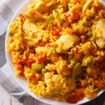 Galinhada on a white plate - 8