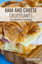 ham and cheese croissant Pin with text overlay