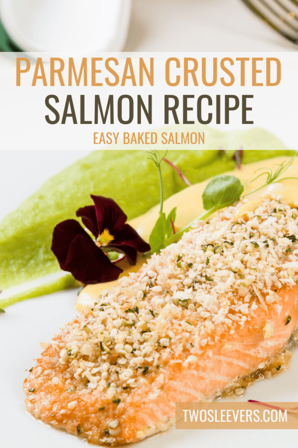 Parmesan Crusted Salmon Pin with text overlay