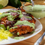 Close up image of Peruvian Chicken Thighs With Aji Verde - 9