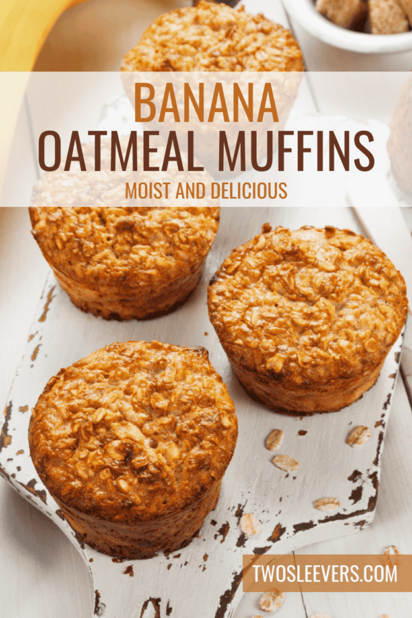 Banana Oatmeal Muffins Pin with text overlay