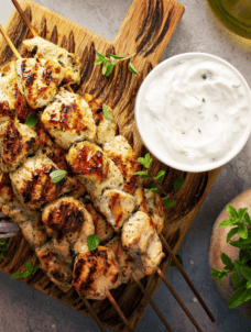 Greek Chicken Skewers | Air Fryer Greek Chicken Skewer Recipe