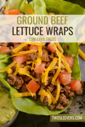 Ground Beef Lettuce Wraps Pin with text overlay
