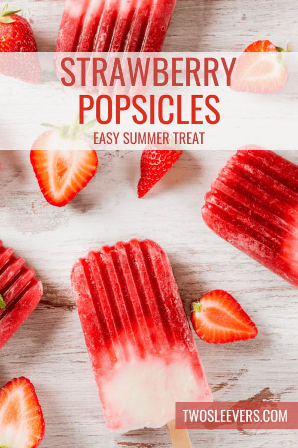 Strawberry Popsicles Pin with text overlay