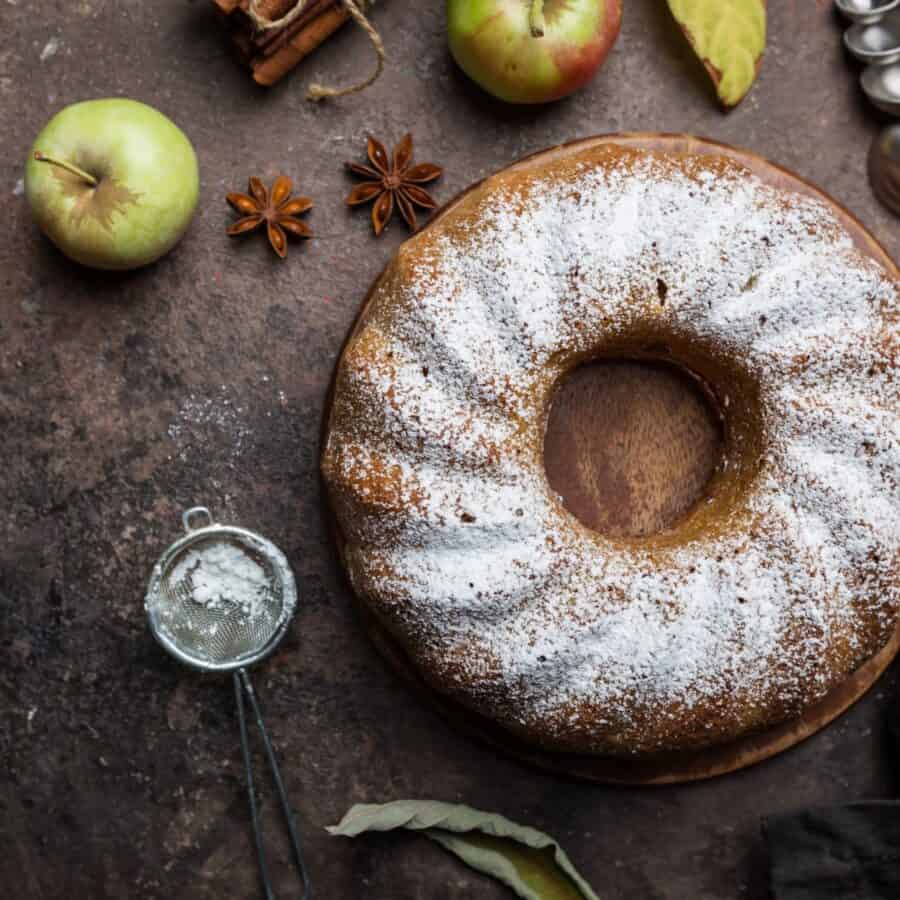 Overhead image of Apple Bundt Cake