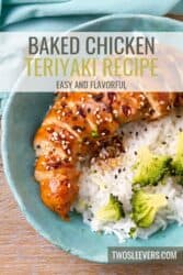 Baked Chicken teriyaki Pin with text overlay