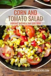 Corn and Tomato Salad Pin with text overlay