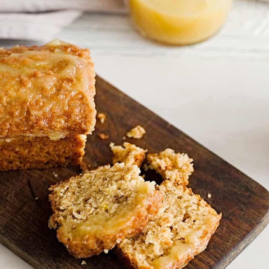 Close up image of Applesauce Bread on a cutting board