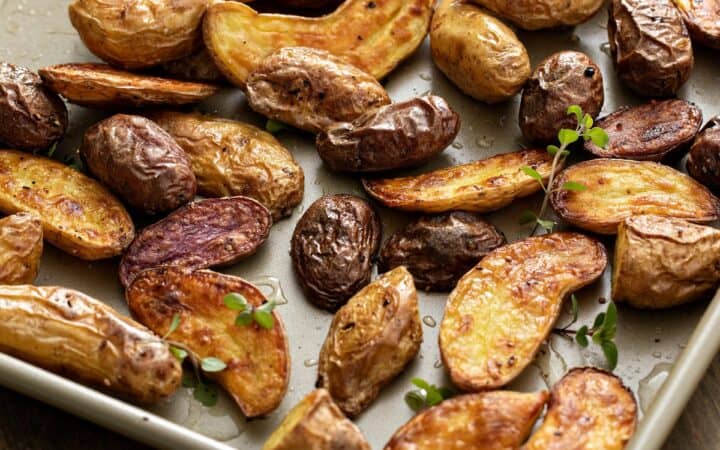 Overhead image of Sheet Pan Potatoes