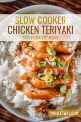 Slow Cooker Chicken Teriyaki Pin with text overlay