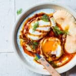 Overhead image of Turkish Eggs in a bowl - 8