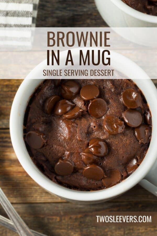 Brownie In A Mug Pin with text overlay