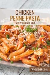 Chicken Penne Pasta Pin with text overlay