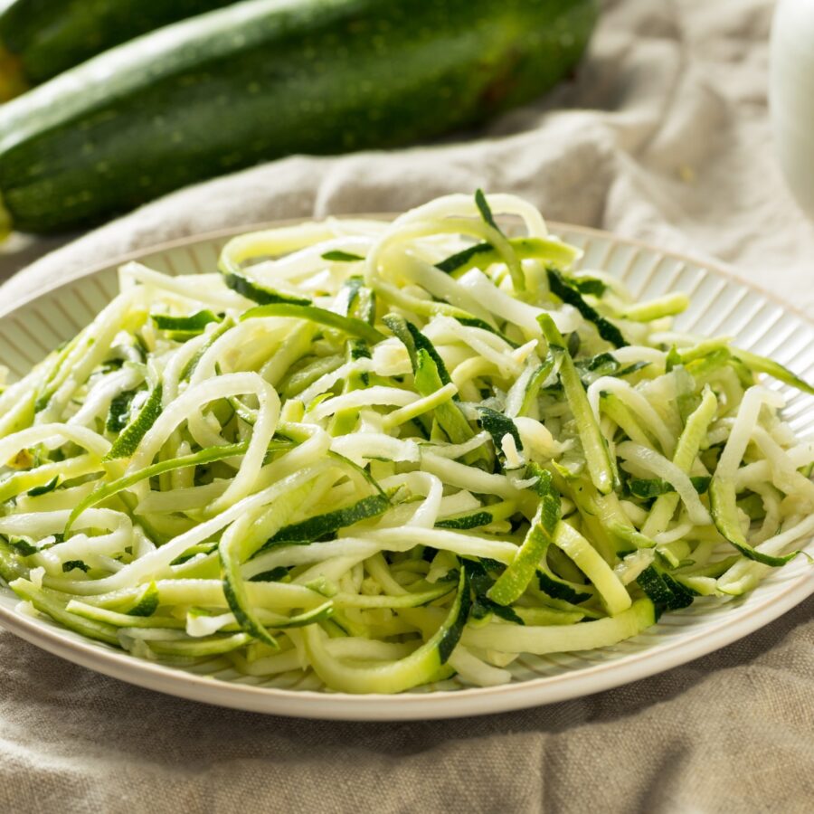 Close up image of Zucchini Noodles on a plate