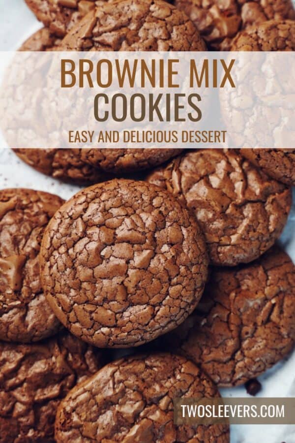 Brownie Mix Cookies Pin with text overlay