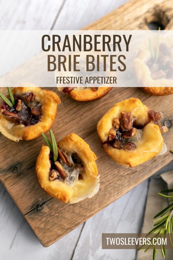 Cranberry Brie Bites Pin with text overlay