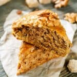 Two pumpkin scones stacked on top of eachother - 8