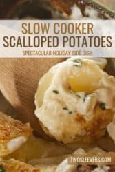 Sluggish Cooker Scalloped Potatoes | Crockpot Tacky Potato Recipe – TwoSleevers