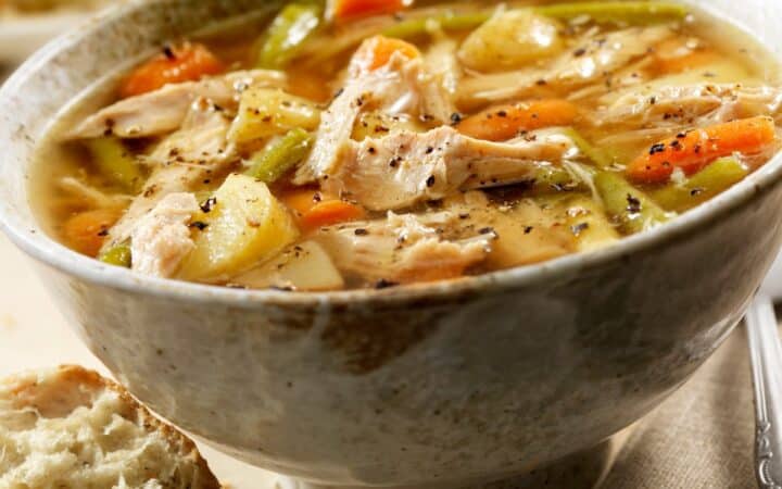 A bowl of turkey stew