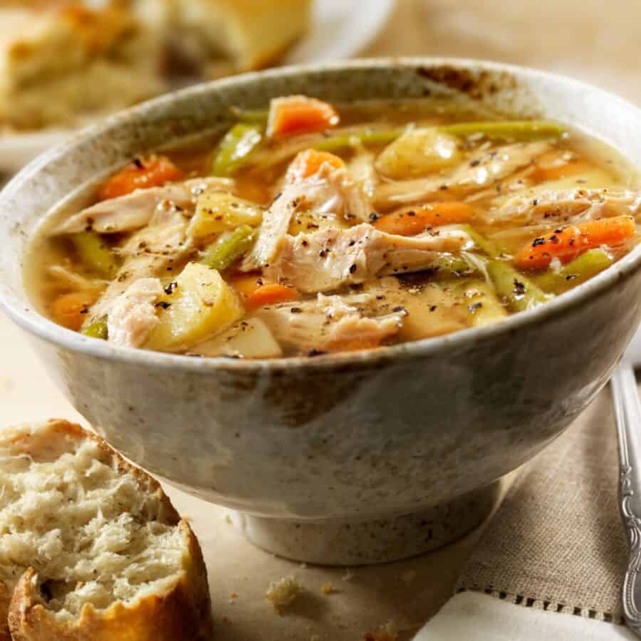 A bowl of turkey stew