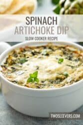 Crockpot Spinach Artichoke Dip Recipe | Sluggish Cooker Spinach Dip – TwoSleevers