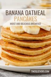 Banana Oatmeal Pancakes | Wholesome Banana Oatmeal Pancakes