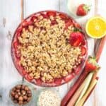Overhead image of Strawberry Crumble in a round dish - 8