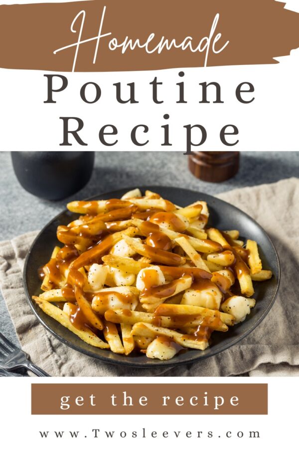 Homemade Poutine Pin with text overlay