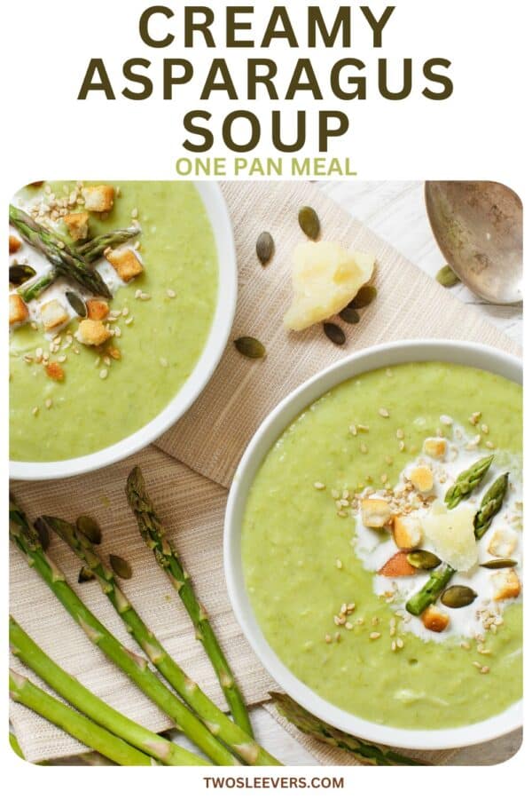 Asparagus Soup Pin with text overlay